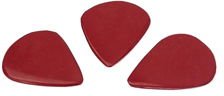Rote Dünne Gitarrenplektren aus Naturstein, 3 Stück-pack | 27 X 24x2mm, Modell Lc01, für Präzises Spiel, Kompakte Form für Unterwegs