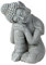 SUPwave Buddha Skulptur Figur Deko Statue 40 cm - Farbe Grau