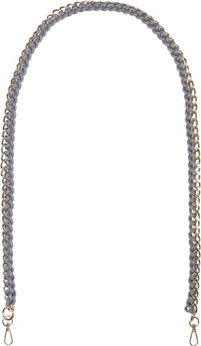 styleBREAKER Taschen Schulterriemen mit eingeflochtener Kette, Wechsel Taschengurt, Handyband, Handykette, Karabiner 02013038, Farbe:Grau