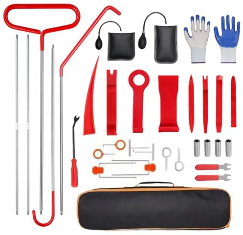 Set Di Attrezzi Professionali Per Auto Da 32 Pezzi, Con Pinza A Lunga Portata Pompa A Cuneo Ad Aria Cuneo Antitraccia Guanti Strumento Essenziale Per Le Emergenze Strumento Smontaggio Per Auto Camion