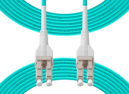 Uniboot Câble de raccordement en fibre optique duplex OM3 LC vers LC multimode 10 Go, 50/125 μm, gaine LSZH, options de longueur : 0,2 m à 100 m, 100 m