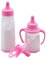 Simulation Mini Baby Flasche kreative Plastik Micro Babypuppenflasche Schnuller 18 Zoll Puppe tragbare Milchflasche Model Babypuppenversorgung für Kinder 3pcs Puppenflasche