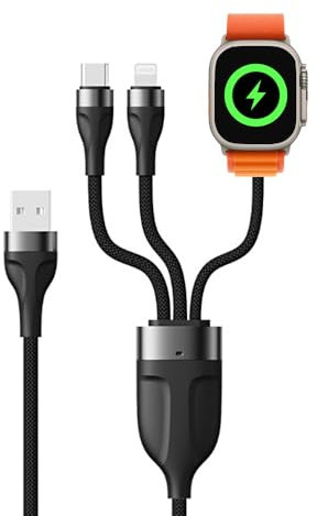 3 in 1 USB Magnet Fast Charger Cable for AppleWatch,Type C and iwatch iphone Charger for 15/14/13/12 Series(3in1)
