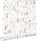 papier peint fleurs des champs rose clair, gris et terracotta 0.53 x 10.05 m - ESTAhome