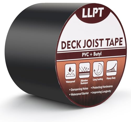 LLPT Balkenband für Terrassendielen | Schutzband für Balken und Träger | Robustes Wasserdichtes Butyldichtmittel | für Holzdecks Dachbalken und Gebäudeträger (JDT450P1) | 101 mm x 15 m