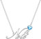 Kraven Damen Kette mit Namen Blauer Geburtsstein-Anhänger Halskette Namenskette Geschenk Personalisiert Damenkette Buchstaben Kette Geschenkidee für Frauen Teenager Mädchen Tochter (Nele)