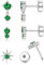 YADOCA Helix Piercings Chirurgenstahl Ohrringe Set für Damen Hypoallergen 14K Vergoldet Piercing Ohr Silber Medizinische Ohrstecker Conch Tragus Piercings -Grün CZ