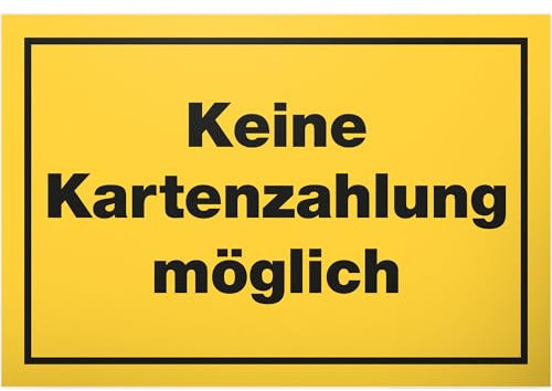 DankeDir! Keine Kartenzahlung - Schild 30 x 20 cm - Lustiges Barzahlung Hinweisschild für Gastronomie Einzelhandel - Nur Bares ist Wahres Deko für Laden Restaurant Gastro Gaststätte Bar Kneipe Hinweis