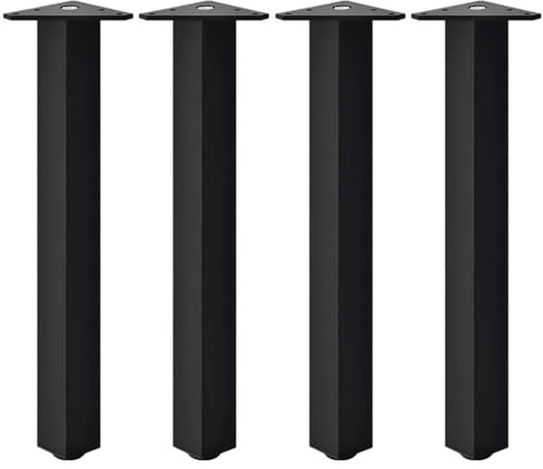 SZLXJMFL Pieds de Table Noir Mat, Pieds de Meuble, Lot de 4 Pied Table, Carré, Réglables Hauteur: 6-40cm Aluminum Alloy | Anodisé | Pattes de Meuble, Cabinet Jambes, Pieds de Table Basse-40cm/15.7