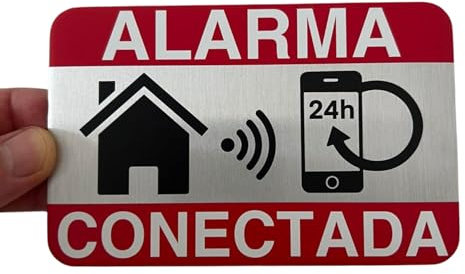 LEIASA | Cartel Área Videovigilada - 9x14 cm - Aluminio - Grosor 0,8 mm - Cartel Videovigilancia - Impresión UV - Resistente Exterior - Señal Alarma Disuasorio de Aluminio (Señal Alarma Pequeña)