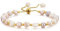 vissen White And Pink Freshwater Pearl Adjustable Bracelet For Women Gold Plated Personalised Bracelet Wedding Jewellery