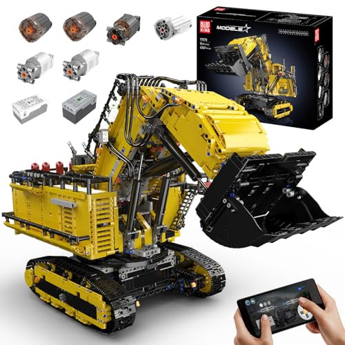 Mould King 17070 Technique Modèle de Briques de Construction Excavatrice Technique 4767 Pièces Télécommandées Pelle sur Chenilles Kit de Modélisme Blocs de Serrage Jouet avec 6 Moteurs