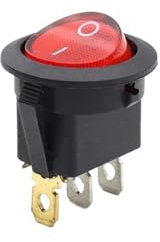 4 interruptores LED de 12 V/220 V, 16 A, 12 V, interruptor de encendido, botón de encendido/apagado de luces de coche, interruptor basculante redondo de 3 pines KCD1(50R,12V)