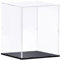 TA-VIGOR Acrylic Clear Display Box, 30 x 30 x 40cm Assemble Countertop Case Cube Storage Box Organizer Stand Dustproof Protection Showcase with Black Base for Collectibles Storage
