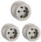 ledscom.de 3 uds. toma de corriente de superficie porcelana PORS, blanco brillante, redonda, ⌀ 65 mm