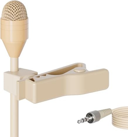 J K MIC-J 050 Lavalier Lapel Microphone Clip Mic Compatible with Sennheiser Wireless Bodypack Transmitter