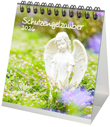 Schutzengelzauber Tischkalender 10cm x 10cm für 2026 Engel Schutzengel Kirche Glaube - Seelenzauber