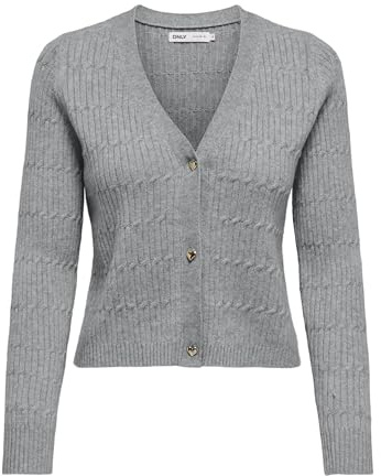ONLY Onlkatia Ls Cable V-Neck Cardi KNT Noos