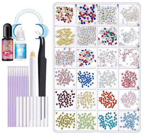 Kit di strass dentali,Colla per strass dentali | Soluzione cosmetica per riparazione e alla