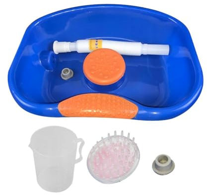 FashionCha Plastik Waschwanne für Bett Haarwaschbecken, mit Bürstenbecher