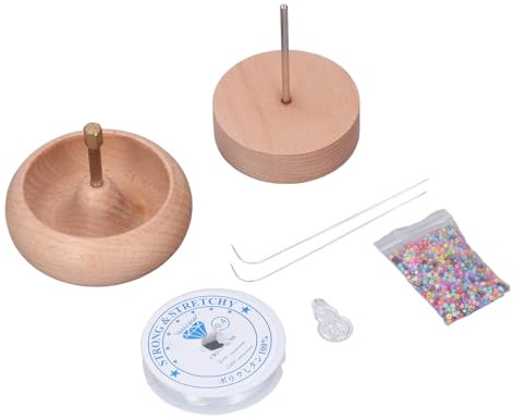 Ejoyous Wooden Bead Spinner, Precise Beading, Easy Bead Transfer, Great for Efficient Beading, and Easy to Use. for Quick Jewelry Making with Mixed Color, Crystal