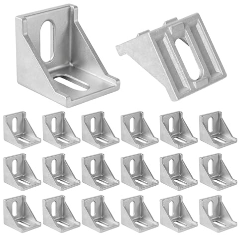 24 Stück 40x40 Aluprofil Winkel,Befestigungsmaterial Winkel Befestigung,Aluwinkel 40x40,90 Grad Alu Winkel Edelstahl Winkelverbinder für 40*40 Alu Profil 3D-Drucker