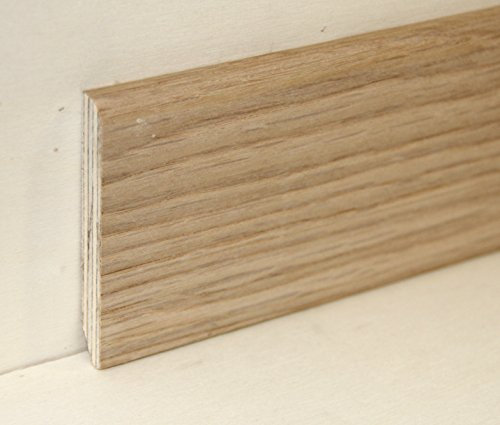 Hobby Legno - Battiscopa Rivestito In Legno Di Rovere Non Verniciato mm. 82X13X2400 Nr. 2 pezzi ml. 4, 80.