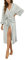HEARTNICE Morgenmantel Damen 100% Baumwolle, Bademantel leicht Kimono Saunamantel Hausmantel lang (Grau Mel., S)