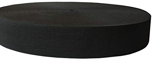 tukan-tex Gummiband 40mm breit Schwarz 25 Meter DIY (Schwarz, 40 mm)