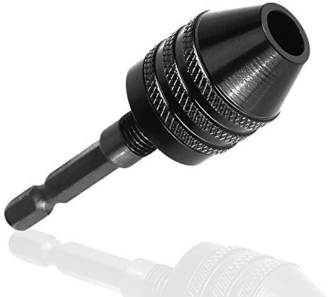 Bestgle 0.3-6.5mm Keyless Drill Chuck Conversion Tool Quick Change Converter Screwdriver Driver Adapter with 1/4'' Hex Shank