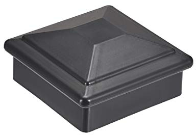 sourcing map Flache Pfostenkappe für Zaun Treppengeländer Säule 90x90mm Schwarz grau