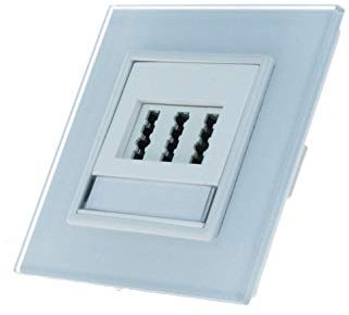 Livolo Telefonanschlussdose optional mit Glasrahmen NFN TEA-LEG in Weiß (LIVOLO TEA Telefonanschlussdose NFN inklusive Glasrahmen in Weiß TEA-LEG-11-A)