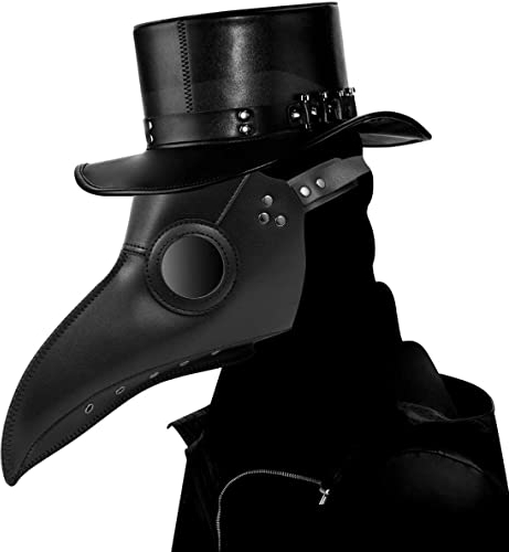 CompraFun Halloween Maske, Mittelalter Pest Maske, Plague Doctor Mask, Pestdoktor Maske, Lange Nase Vogelschnabel Steampunk Maske für Halloween Festival Karneval Cosplay Party Kostüm Requisiten
