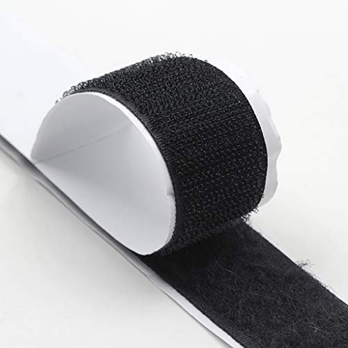 MEEYI Bande Auto-Adhésif 6m, Double Face Scratch Autocollant Bande Velours et Bande Crochet Ruban Scratch, pour Moustiquaire Fenetre. - Noir 2.5cm Large