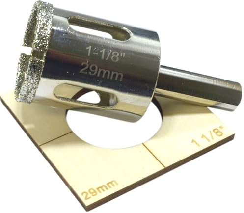 29mm Hole Saw for Tile For Sink Hole for Taps Guide Holds Holesaw In Place When Drilling Pro Grade Multi Use Diamond Grit Hole Saw For Porcelain Granite Ceramic Glass Tile Bottles Blocks