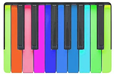 WAXB Schmutzfangmatte Musik Anti-Rutsch-Türmatte Wohnkultur, Regenbogen-Klaviertasten Indoor Outdoor Eingang Fußmatte Gummiunterlage Indoor Outdoor Türmatte Weihnachten Halloween