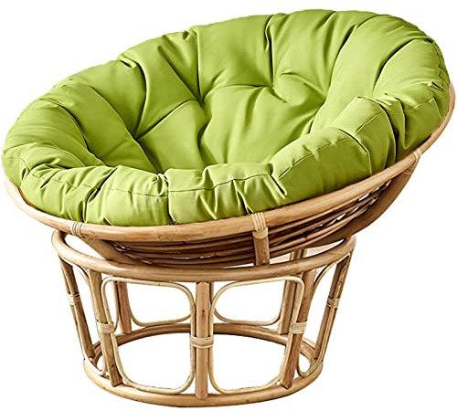 TDHLW Rund Papasansessel Kissen, Papasan Chair Cushion, Papasan-Kissen, Floor Cushion for Swinging Chair, Papasansessel Kissen, Outdoor Patio Swivel Chair Cushion,Grün,Dia 110cm/43inch