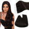 Ugeat Invisible Tape Extensions 50cm Braun Glänzend Haarverlängerung Echthaar Tape In Extensions Echthaar Dunkelbraun für Frauen 20 Stück 50G #2