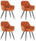 JYMTOM Esszimmerstühle mit dickem Samtstoff gepolsterter Sitz, Metallbeinen, Armlehnen und Rückenlehne Eckstuhl für Lounge Wohnzimmer(orange,4)