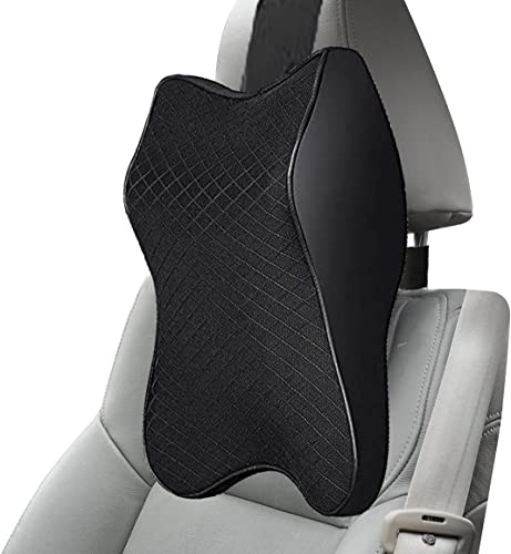 ZPPLD Car Neck Pillow,Car Pillow,Car Headrest,Car Head Support,Car Seat in Memory Foam,Breathable,Removable and Washable Cover, Black
