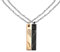 Hanessa 2 Stück Personalisierte Ketten mit Gravur Edelstahl 45-60 cm mit Herz-hälften in schwarz gold- Halsketten für Männer Frauen - Personalisierter Schmuck Paare Damen Herren - Partner Halsketten