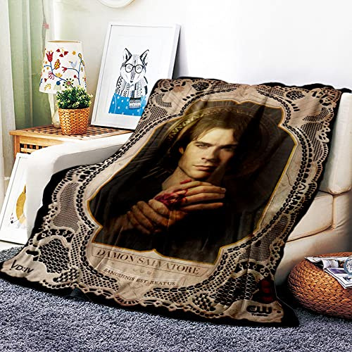 VOZMIO Damon Salvatore Hochwertige Warme Weiche Flanell Plüsch Auf Der Schlafsofa Decke Geeignet Für Klimaanlage Decke Nap Decke (150x200cm (60x80in))
