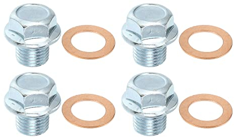 A ABSOPRO Tappo Coppa Olio Motore 4pz M14x1.5 Motore Olio Scarico Tappo Vite per Opel Argento Tono