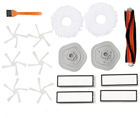 Accessories Set Replacement for Dreame Bot W10 W10 Pro Sweeper, 1 Main Brush, 1 Cleaning Brush, 2 Support, 2 Cloth, 6 Side Brush, 4 Filter Screen