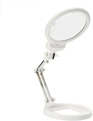 HWSY Loupe LED Loupe Lampe de Table Pliante Support en Métal Échelle Loupe de Bureau, pour la Lecture Maintenance Artisanat Loisirs Fournitures Auxiliaires Interesting