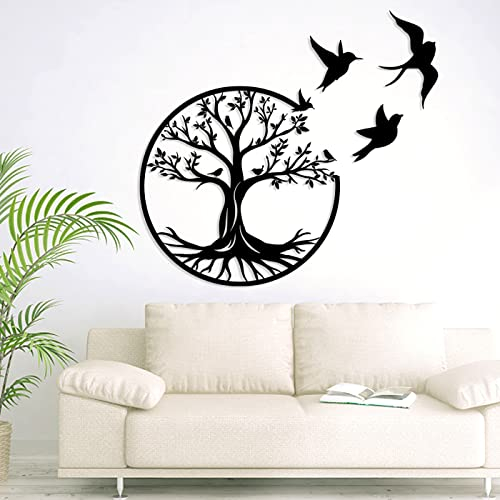 50cm Arbre de vie en métal Décoration murale Silhouette Art,Art de l'arbre de Vie,pour Cadeau Intérieur Cadeau Extérieur Jardin Maison Décoration (19.7 pouces)