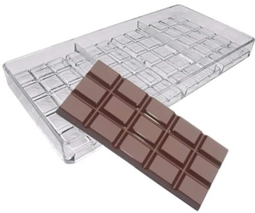 Moule à Chocolat en Polycarbonate 3D Transparent - Formes Multiples, Fait à la Main - Moule de Cuisson pour Desserts de Noël (3 Trous Carrés)