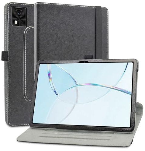 MAMA MOUTH Kompatibel mit DOOGEE T10E hülle,360° Drehbarer Stand Cover Premium Schutzhülle Tasche Etui mit Ständerfunktion Case für DOOGEE T10E / Blackview Tab 80 10.1 Inch Tablet,Schwarz