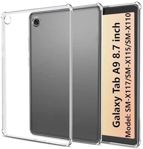 easyBee Hülle Kompatibel mit Samsung Galaxy Tab A9 8.7 Zoll SM-X117/SM-X115/SM-X110 Case, Ultradünn Silikon Stoßfest Rückseite Abdeckung HD Durchsichtig TPU Tablet Schutzhülle - Klar Transparent