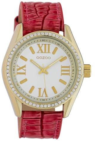 Oozoo Damen Armbanduhr Timepieces Analog Leder pink UOC10227 Analoguhr